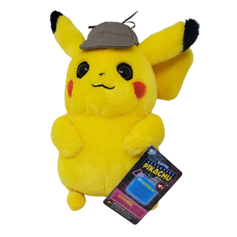 Pokemon Detective Pikachu Plush Wicked Cool Toys 2019 Movie Stuffed Animal Hat